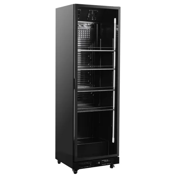 Koelkast | NAP | 375L | Zwart | +2°C/+10°C | Geforceerd | Wielen (Geremd) | 595x620x1950(h)mm