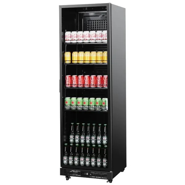 Koelkast | NAP | 375L | Zwart | +2°C/+10°C | Geforceerd | Wielen (Geremd) | 595x620x1950(h)mm