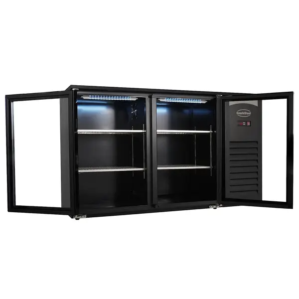 Barkoelkast | 305L | Zwart | +2°C/+10°C | Geforceerd | Draaideuren | 1434x520x860(h)mm