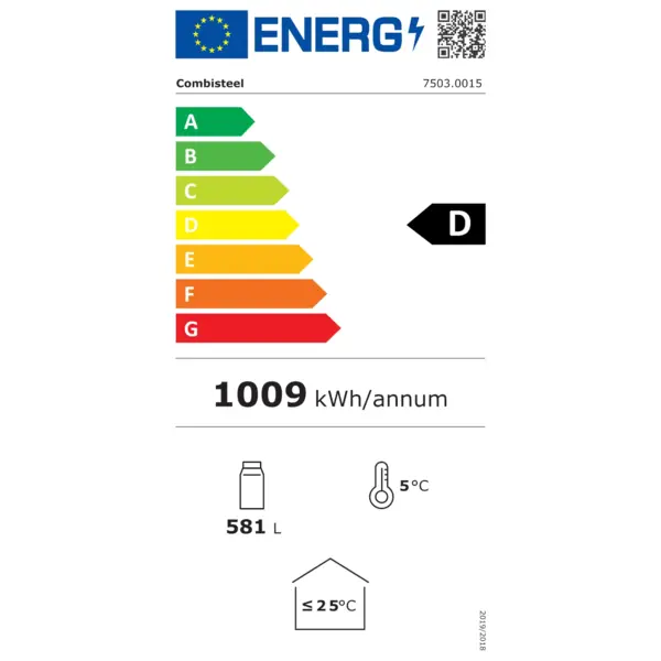 Barkoelkast | 636L | Zwart | +2°C/+10°C | Geforceerd | Draaideuren | 2542x520x860(h)mm
