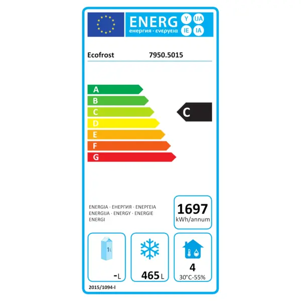 Vrieskast | 650L (2/1 GN) | RVS | -18°C/-22°C | Geforceerd | Wielen (Geremd) | 740x830x2010(h)mm