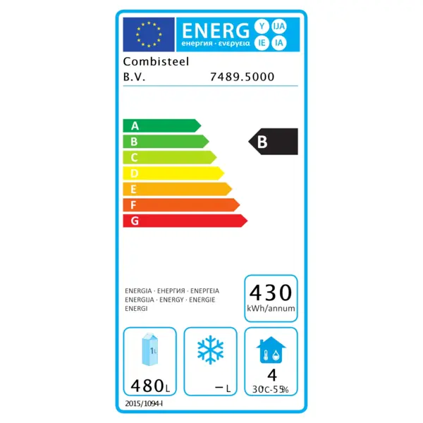 Koelkast | ENERGY LINE | 700L (2/1 GN) | RVS | +2°C/+8°C | Geforceerd | 700x810x2050(h)mm