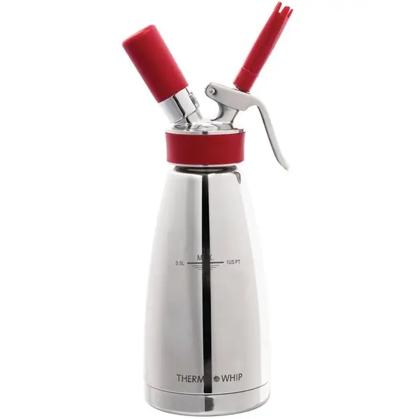 Slagroomapparaat | THERMO WHIP | RVS | 0.5L | 3 Spuitmonden | Dubbelwandig | Ø90x260(h)mm