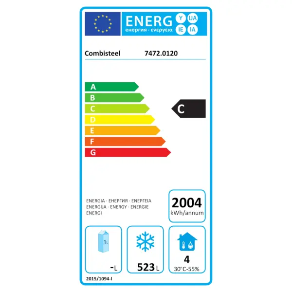 IJsvrieskast | 658L (66x 5L) | RVS | -15°C/-25°C | Statisch + Ventilator | Wielen | 667x895x2020(h)mm