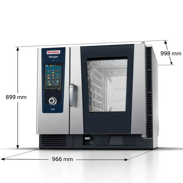 High Speed Combisteamer | iHexagon | Elektrisch | 6 Niveaus (1/1 GN) | 30°C/300°C | 20.1kW (400V) | Zelfreiniging | Touchscreen | 966x998x899(h)mm