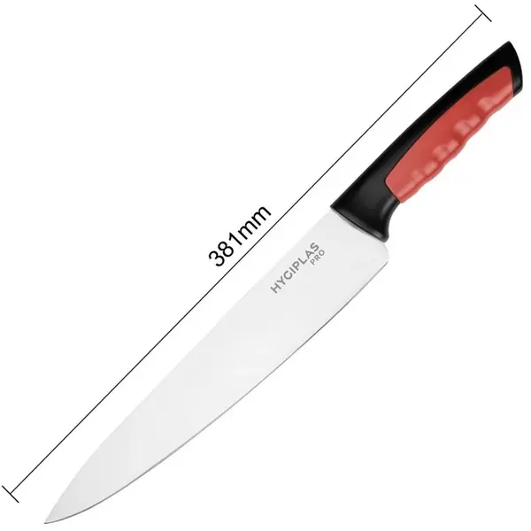 Koksmes | PRO | RVS | Rood (Rauw Vlees) | HACCP | Lengte 381mm