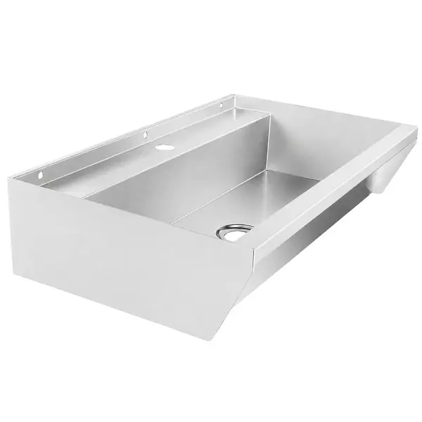 Wasbak | RVS | 1 Kraangat | Incl. Afvoerplug | 600x360x135(h)mm