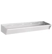 CombiSteel Wasbak | RVS | 4 Kraangaten | Incl. Afvoerplug | 1800x360x135(h)mm