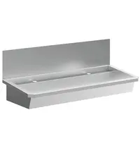 CombiSteel Wasbak | RVS | 2 Kraangaten | Spatscherm | Incl. Afvoerplug | 1200x468x438(h)mm
