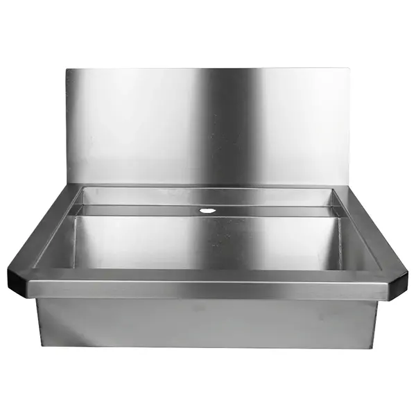 Wasbak | RVS | 1 Kraangat | Spatscherm | Incl. Afvoerplug | 600x468x438(h)mm