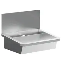 CombiSteel Wasbak | RVS | 1 Kraangat | Spatscherm | Incl. Afvoerplug | 600x468x438(h)mm 