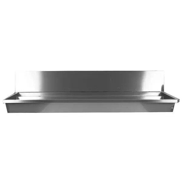 Wasbak | RVS | 3 Kraangaten | Spatscherm | Incl. Afvoerplug | 1800x468x438(h)mm