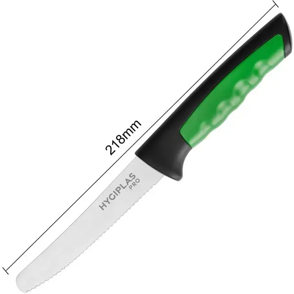 Tomatenmes | PRO | RVS | Groen (Groente & Fruit) | HACCP | Lengte 226mm