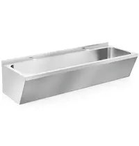 CombiSteel Wasbak | RVS | 2 Kraangaten | Dubbelwandig | Incl. Afvoerplug + Sifon | 1200x425x165(h)mm