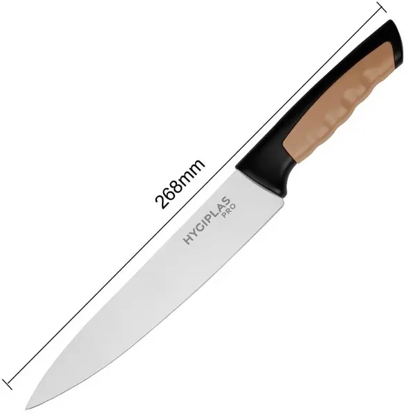 Koksmes | PRO | RVS | Bruin (Gegaard Vlees) | HACCP | Lengte 342mm