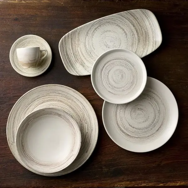 Coupeschalen | ELEMENTS | Keramiek | Zandkleurig | 12 Stuks | Ø248x36(h)mm