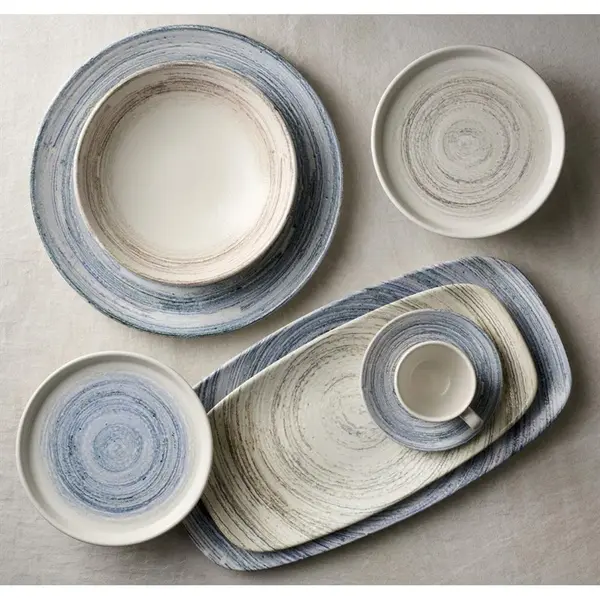 Coupeborden | ELEMENTS | Keramiek | Blauw | 12 Stuks | Ø217mm