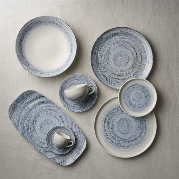 Coupeborden | ELEMENTS | Keramiek | Blauw | 12 Stuks | Ø165mm