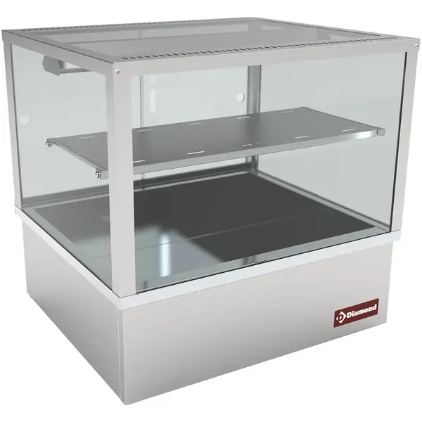 Warmhoudvitrine | RVS | 2x 1/1 GN | 0°C/90°C | Statisch | Bain-Marie | 2 Niveaus | 3kW (230V) | 700x650x675(h)mm