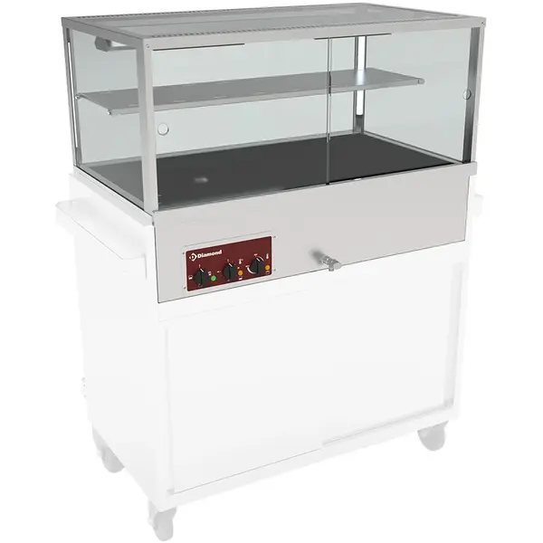 Warmhoudvitrine | RVS | 3x 1/1 GN | 0°C/90°C | Statisch | Bain-Marie | 2 Niveaus | 3.5kW (230V) | 1030x650x675(h)mm