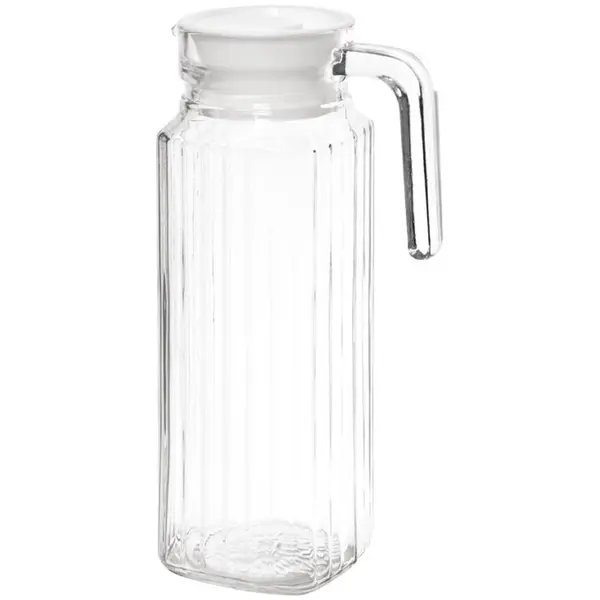 Schenkkannen | Glas | Transparant | 1L | Deksel | 6 Stuks | Ø76x243(h)mm