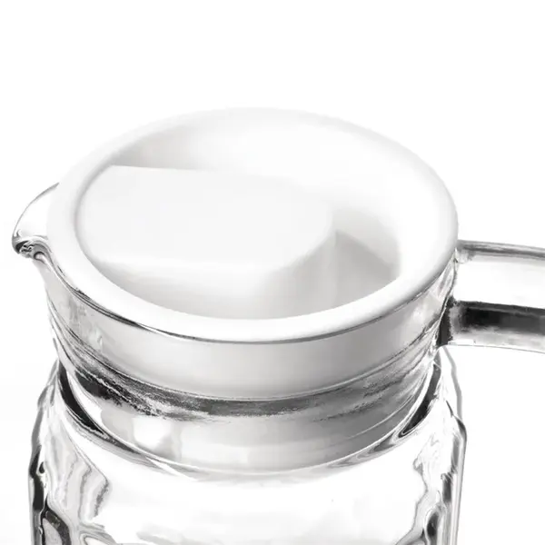 Schenkkannen | Glas | Transparant | 1L | Deksel | 6 Stuks | Ø76x243(h)mm