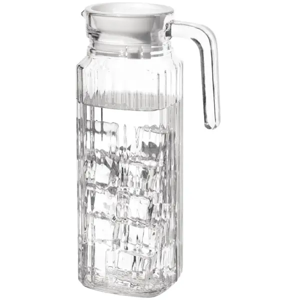 Schenkkannen | Glas | Transparant | 1L | Deksel | 6 Stuks | Ø76x243(h)mm