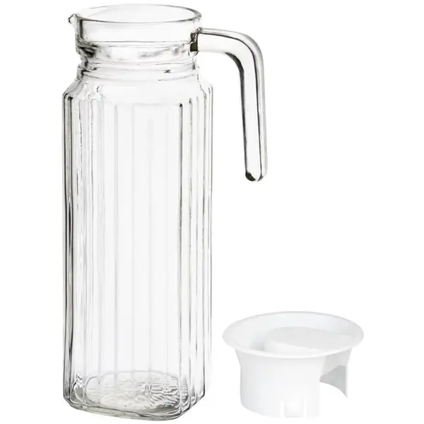 Schenkkannen | Glas | Transparant | 1L | Deksel | 6 Stuks | Ø76x243(h)mm