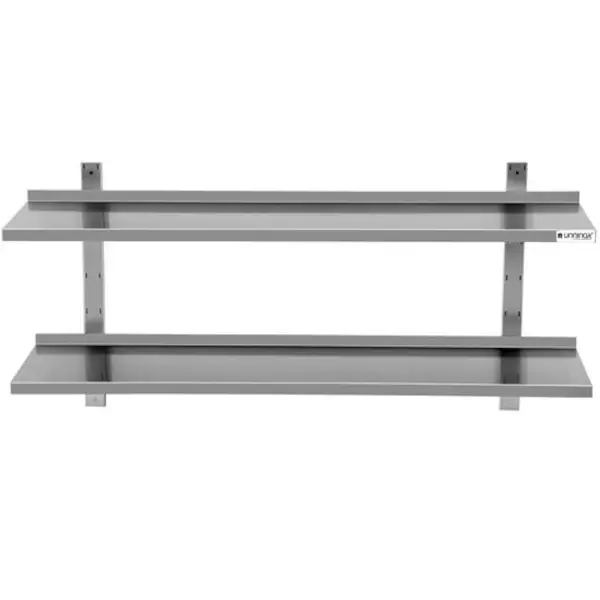 Wandschap | RVS | 2 Niveaus | Diepte 300 | Hoogte 700 | Breedte 800-2000 | Incl. Wandbevestiging