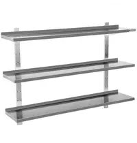 UNNINOX Wandschap | RVS | 3 Niveaus | Diepte 400 | Hoogte 1000 | Breedte 800-2000 | Incl. Wandbevestiging