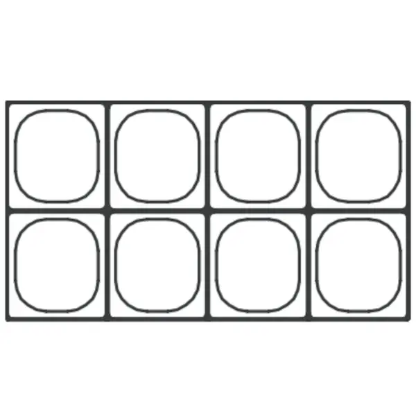 Saladette | 204L | 1 Deur | Boven 8x 1/6 GN | 0°C/+8°C | Geforceerd | Klapdeksel | Temperatuuralarm | Wielen (Geremd) | 701x805x926(h)mm