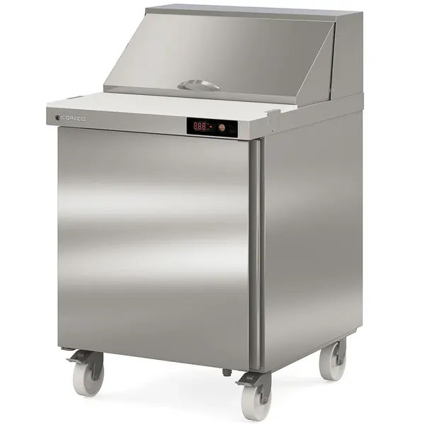 Saladette | 204L | 1 Deur | Boven 8x 1/6 GN | 0°C/+8°C | Geforceerd | Klapdeksel | Temperatuuralarm | Wielen (Geremd) | 701x805x926(h)mm