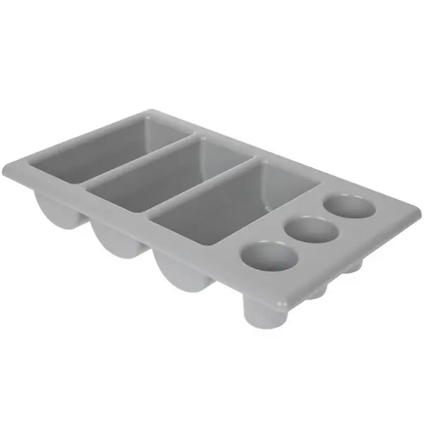 Bestekbak | Kunststof | Lichtgrijs | 6-vaks | 1/1 GN | 530x325x100(h)mm