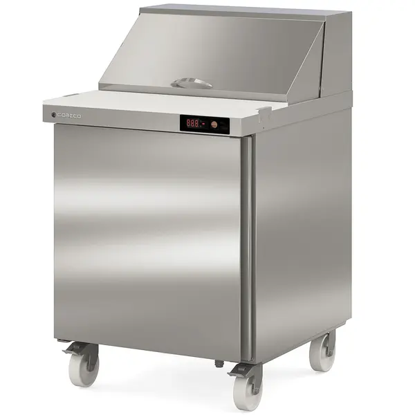 Saladette | 204L | 1 Deur | Boven 12x 1/6 GN | 0°C/+8°C | Geforceerd | Klapdeksel + Snijblad | Temperatuuralarm | Wielen (Geremd) | 701x805x926(h)mm