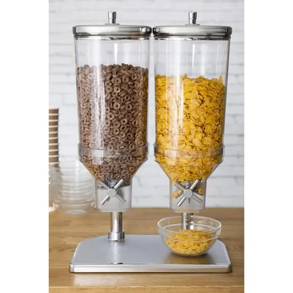 Ontbijtgranendispenser | RVS/Kunststof | 2x 4.5L | 350x225x440(h)mm