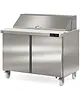 Coreco Saladette | 394L | 2 Deuren | Boven 18x 1/6 GN | 0°C/+8°C | Geforceerd | Klapdeksel + Snijblad | Temperatuuralarm | Wielen (Geremd) | 1228x805x926(h)mm 
