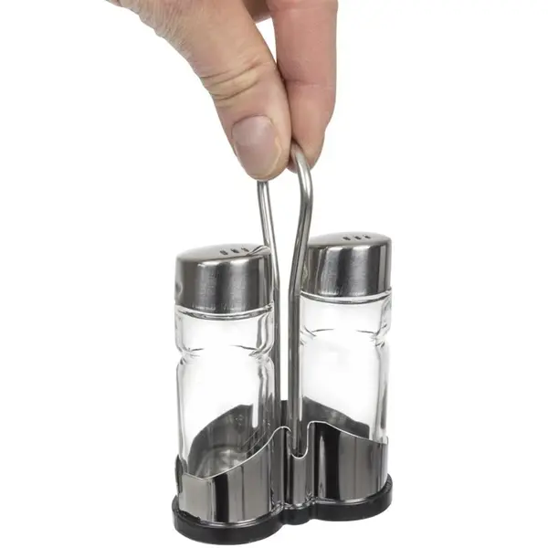Menage | RVS/Glas | 2-delig | 80x40x130(h)mm