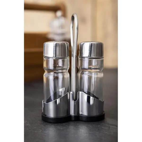 Menage | RVS/Glas | 2-delig | 80x40x130(h)mm
