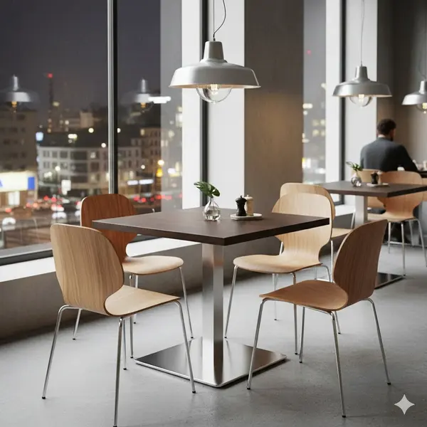 Tafelonderstel | FORMA | RVS | Geborsteld | 450x450x725(h)mm