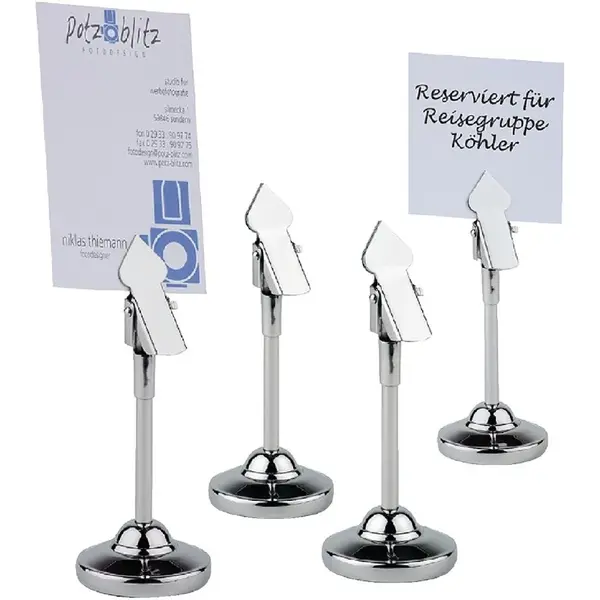 Menukaartstandaards | RVS | Met Clip | 4 Stuks | Ø40x105(h)mm
