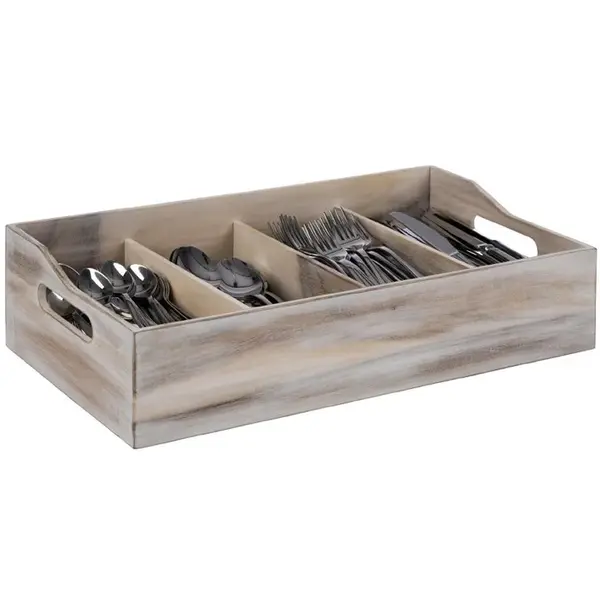 Bestekbak | Hout | 4-vaks | 510x280x130(h)mm