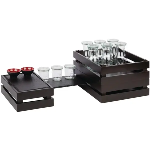 Serveerkrat | SUPERBOX | Hout | Zwart | Stapelbaar | 350x290x105(h)mm