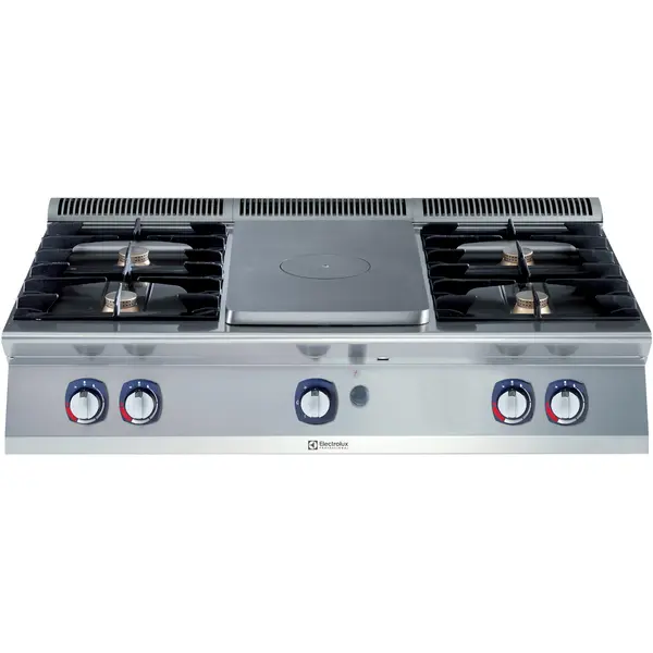 Fornuis/Doorkookplaat | e-XP 700 | Gas | 4 Branders (4x 5.5kW) + Plaat (3.8kW) | Waakvlam | 1200x730x250(h)mm