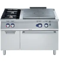 Electrolux Fornuis/Doorkookplaat + Oven | e-XP 700 | Gas | 2 Branders (2x 5.5kW) + Plaat (7kW) + 2/1 GN Oven (6kW) | Waakvlam | Neutraal Vak | 1200x730x850(h)mm