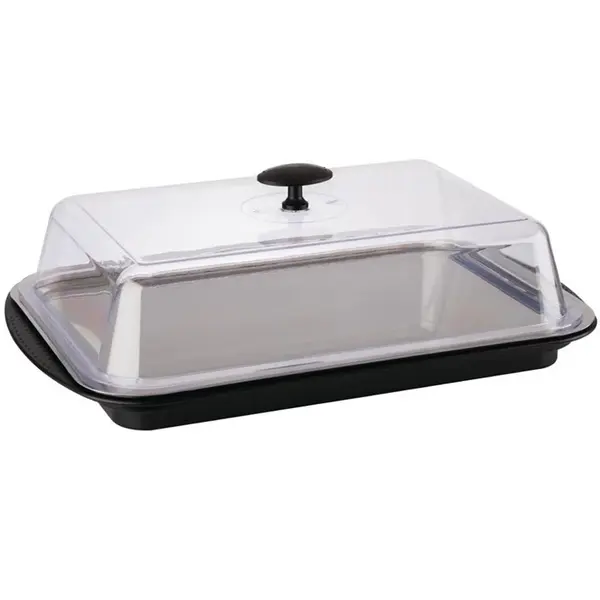 Buffetvitrine | Kunststof | Gekoeld | Incl. Serveerchaal | 2 Koelelementen + Deksel | 430x290x140(h)mm