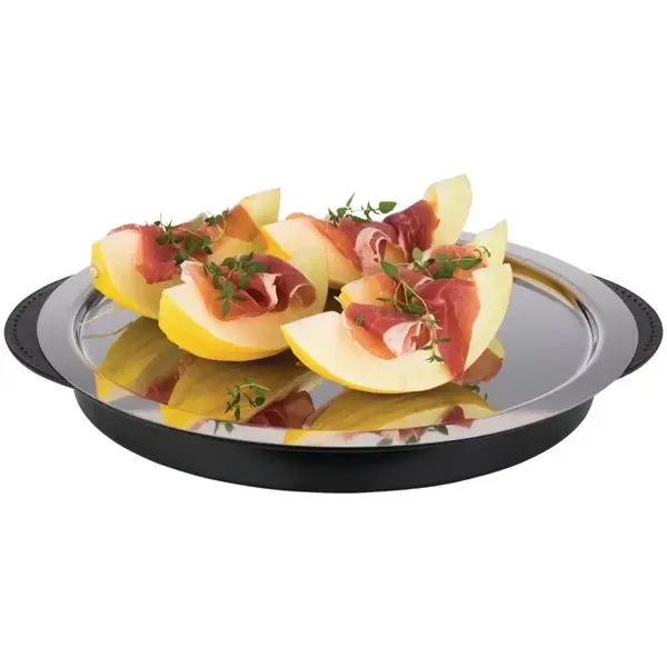 Buffetvitrine | Kunststof/RVS | Gekoeld | Incl. Serveerchaal | 2 Koelelementen + Deksel | Ø350x150(h)mm