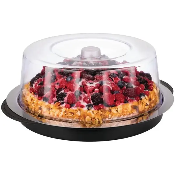 Buffetvitrine | Kunststof | Gekoeld | Incl. Serveerchaal | 2 Koelelementen + Deksel | Ø350x150(h)mm