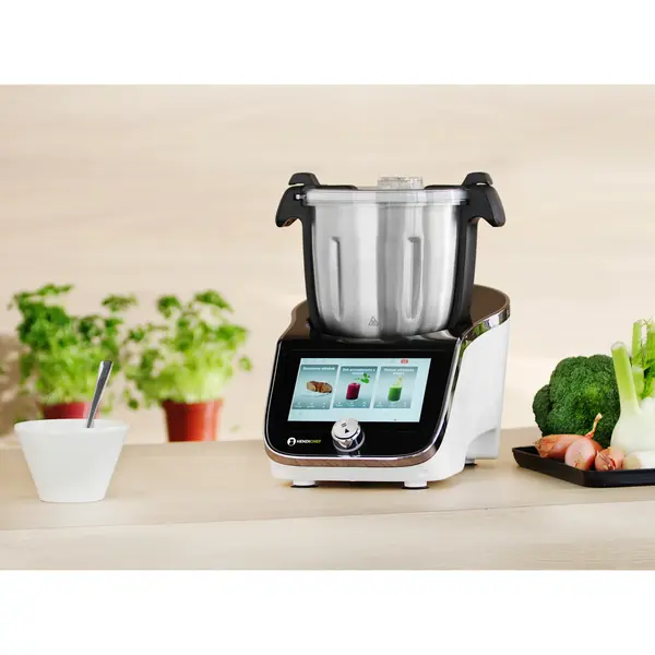 Multifunctionele Foodprocessor/Thermoblender | HENDICHEF | 4.5L | 37°C/130°C | 20 Bereidingsfuncties | Touchscreen + App | 1.4kW (230V) | Extra Accesoires | 210x380x320(h)mm