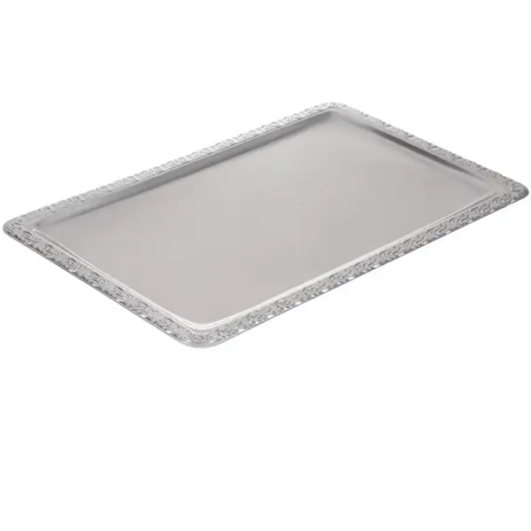 Vitrineplateau | RVS | 1/1 GN | Decoratieve Rand | 530x325mm