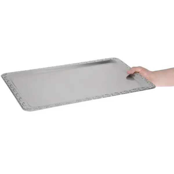 Vitrineplateau | RVS | 1/1 GN | Decoratieve Rand | 530x325mm